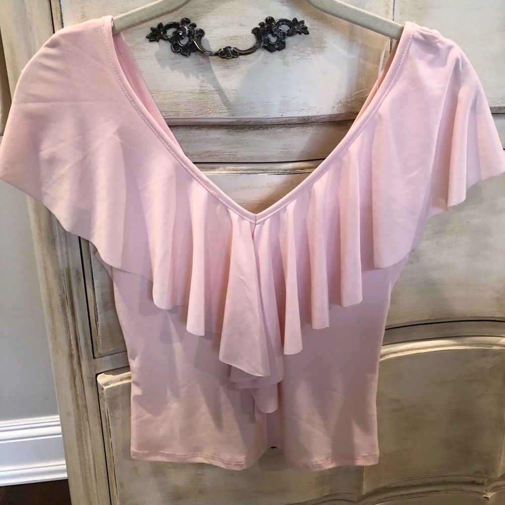 Light pink low cut shirt